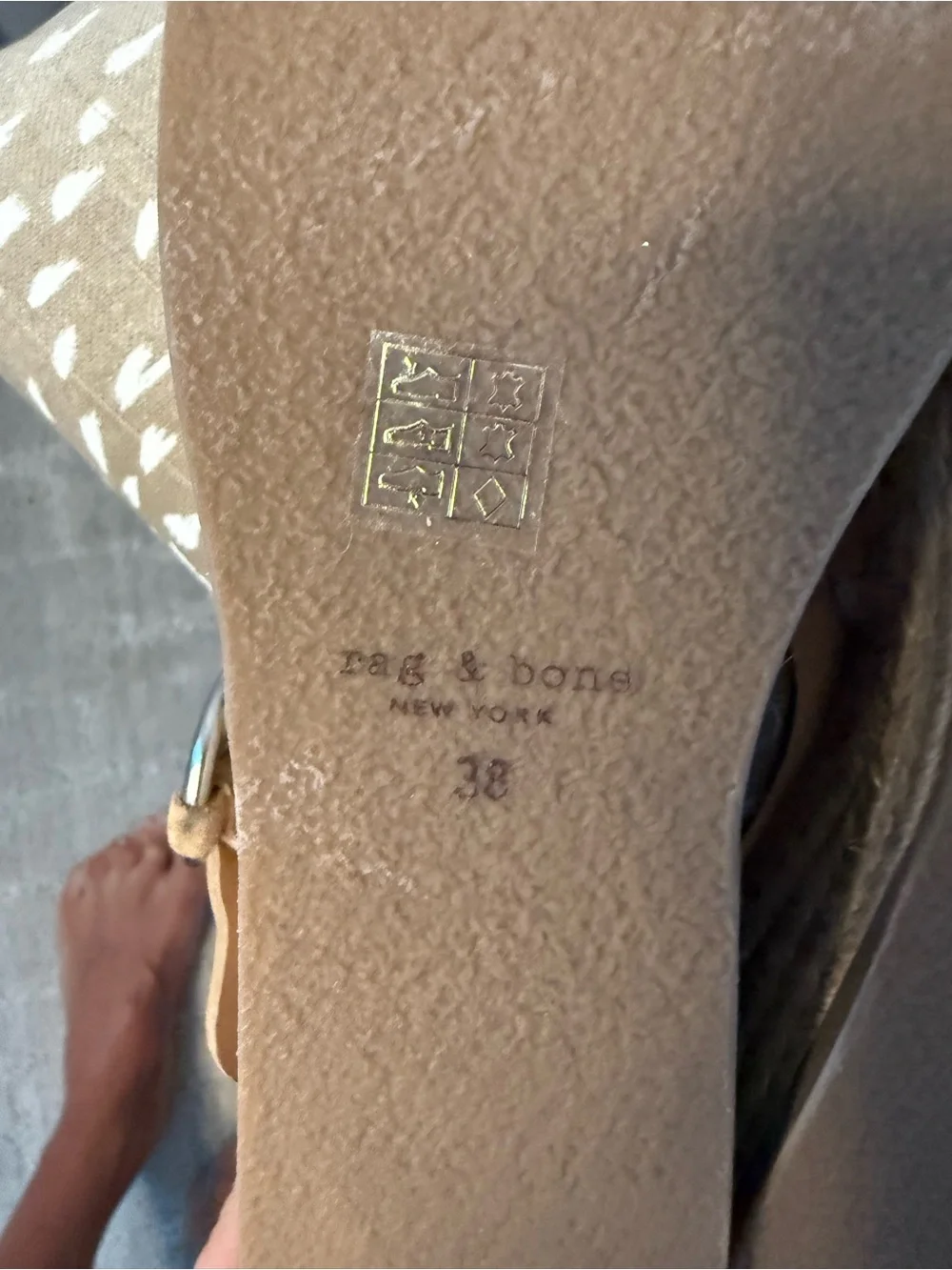 rag & bone Tan Suede Espadrille Wedge Sandals